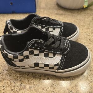 Vans Kids Black and White Checkered Sneakers